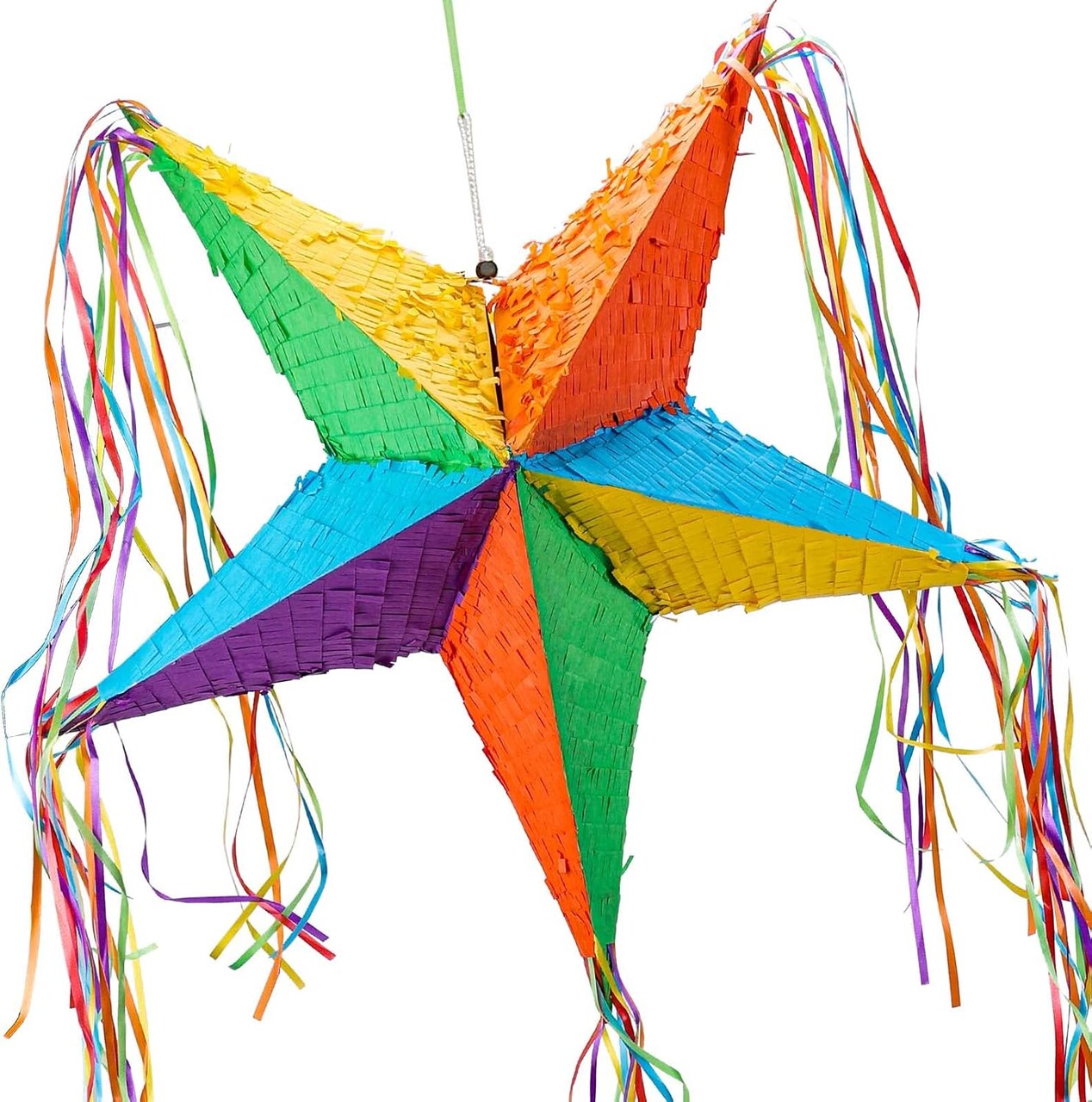 Rainbow Star Piñata Foldable Pinata Festive Star Pinatas for Cinco De Mayo, Mexican Taco Party, Fiestas Party, Kids Adults Birthday Party, Anniversary, Baby Shower Decorations